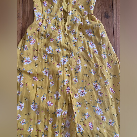 Yellow Floral Midi Dress - Picture 2 of 6
